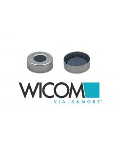 WICOM 20mm Crimp Kappe (Bördelkappe), Aluminium, Headspace mit Butylgummi/PTFE S...